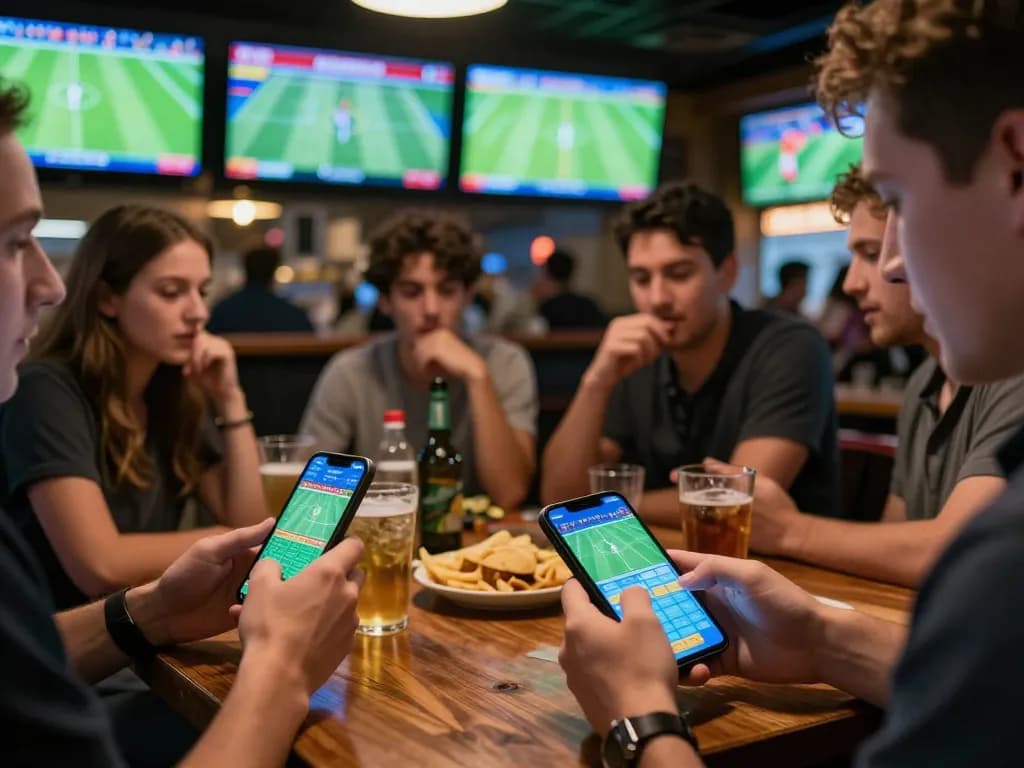 Enjoy live sports betting action on Cakhia with friends in an energetic sports bar setting.