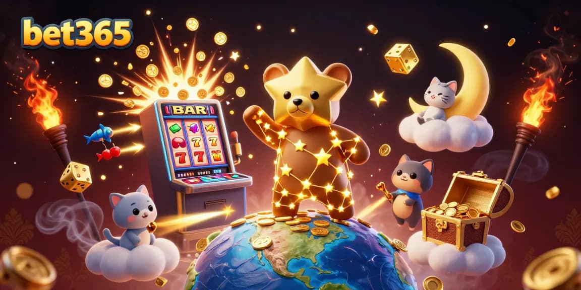Engage in thrilling betting at bet365 with this vibrant casino scene featuring a jackpot explosion!