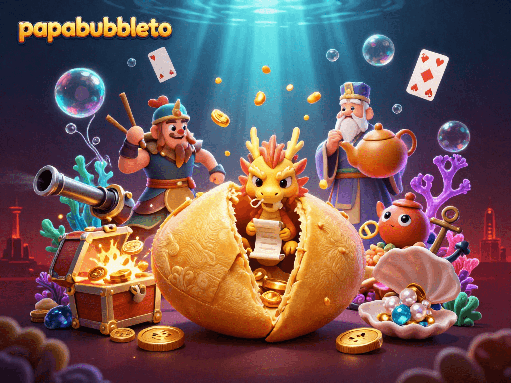 Engage in thrilling gameplay with papabubbleto's vibrant casino adventure featuring gold coins and dynamic animation.
