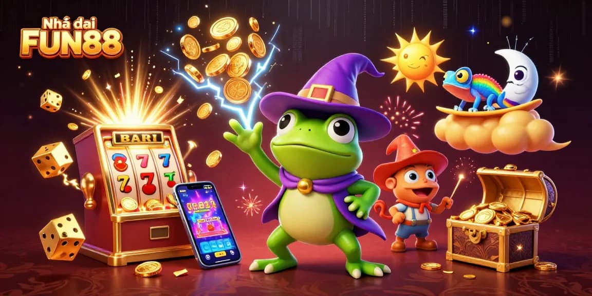 Experience the excitement at Nhà cái FUN88 with dazzling golden coins and dynamic casino action.