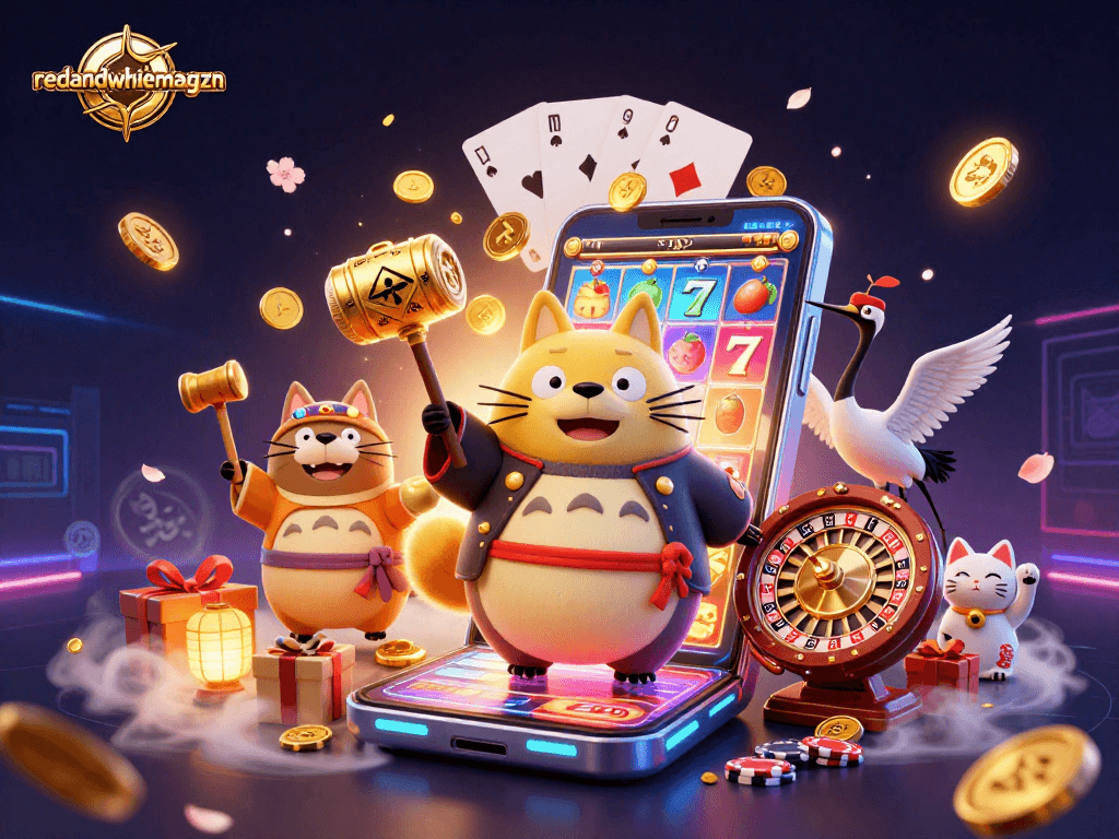 Experience thrilling slots with redandwhitemagzn as the cheerful tanuki and friends bring luck!