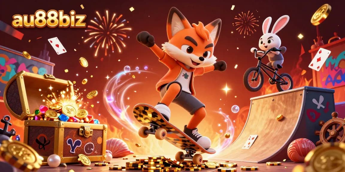 Experience the thrill at au88biz with dynamic 3D casino elements and animated characters.