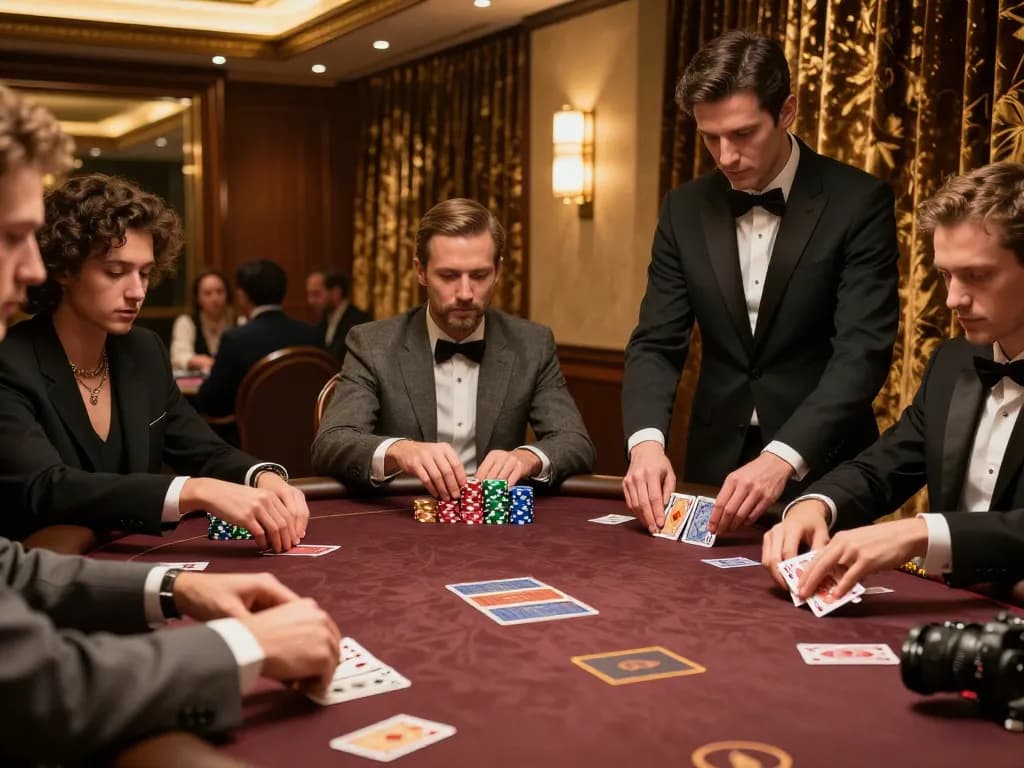 Engaged players in a luxurious VIP poker room at go88 vip, showcasing high-stakes gameplay and exclusive ambiance.