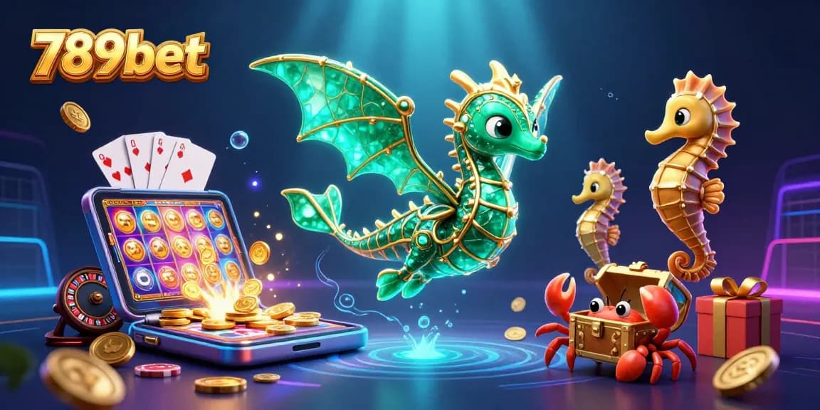 Experience the excitement of 789bet with vibrant slot games and animated casino elements.