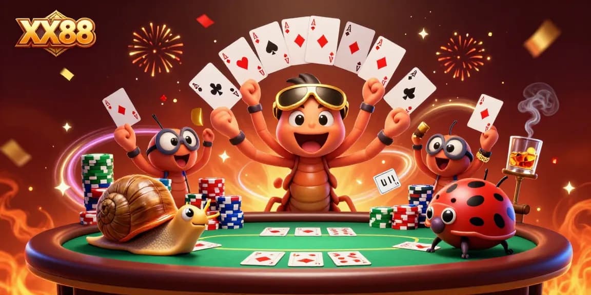 Engage in thrilling XX88 gameplay with a vibrant casino scene featuring dynamic characters and rich visuals