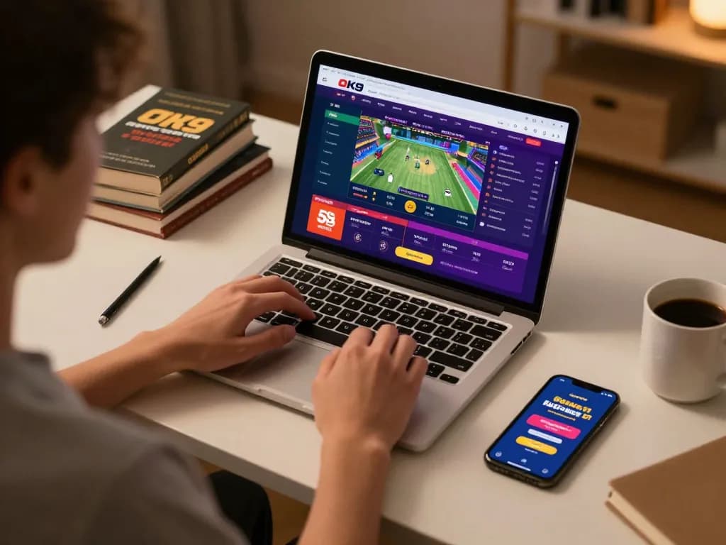 Engaging in sports betting on OK9 platform with detailed live odds and stats displayed