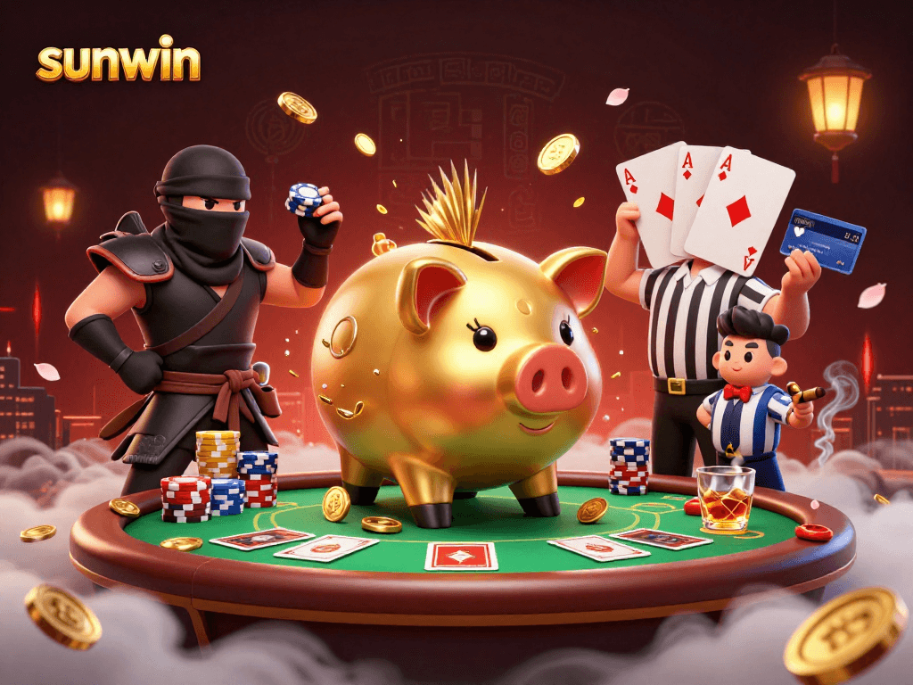 Engage with sunwin's vibrant 3D casino scene featuring exciting gaming elements.