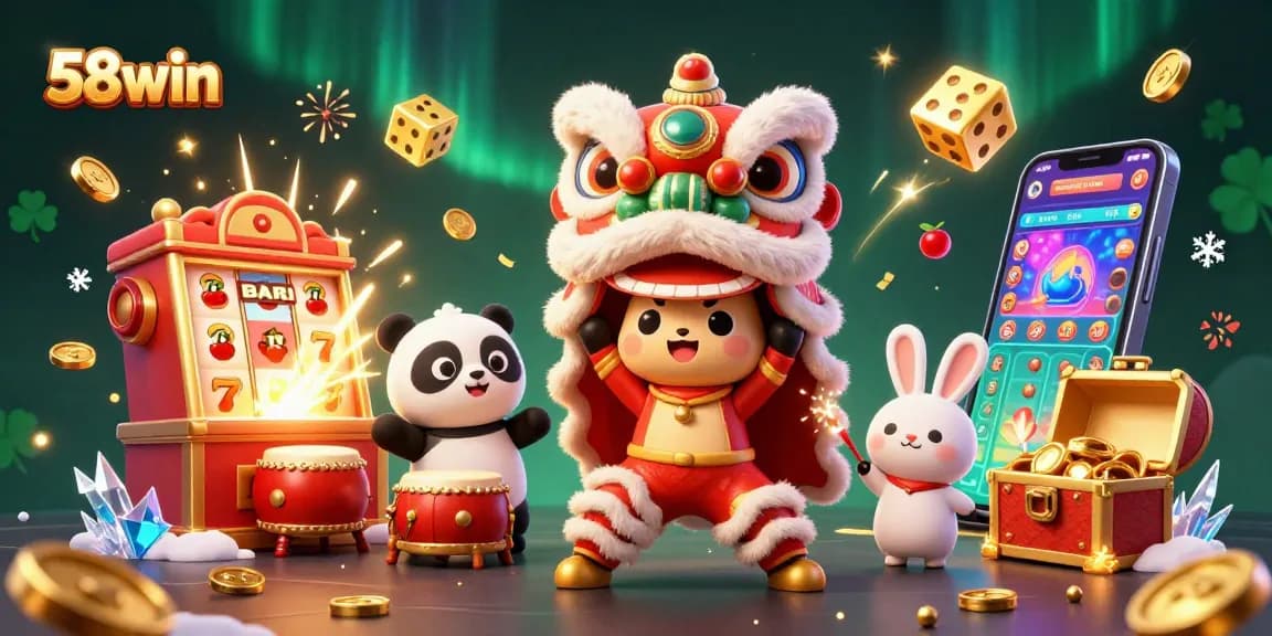 Experience 58win's thrilling jackpot action with exciting casino characters and vibrant game elements.