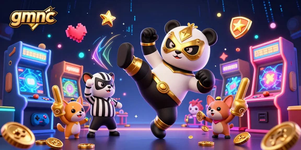 Experience the excitement at gmnc with animated characters and gaming elements in a lively casino scene.