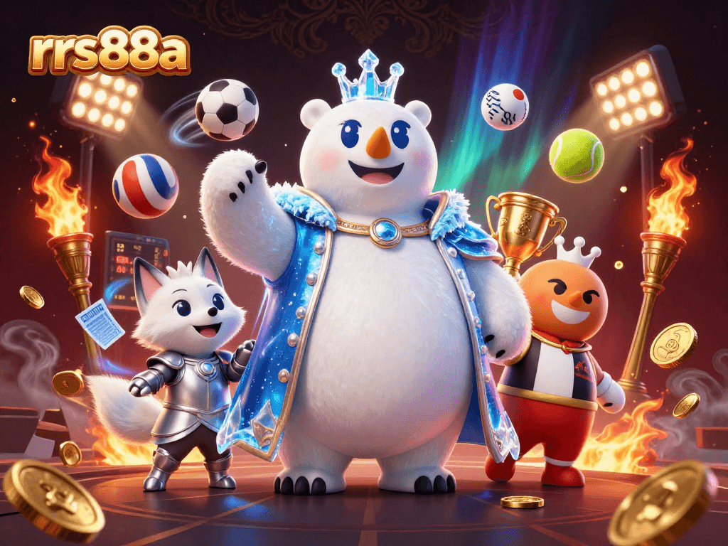 Betting with rrs88a: Exciting 3D illustration of a dynamic sports betting scene.
