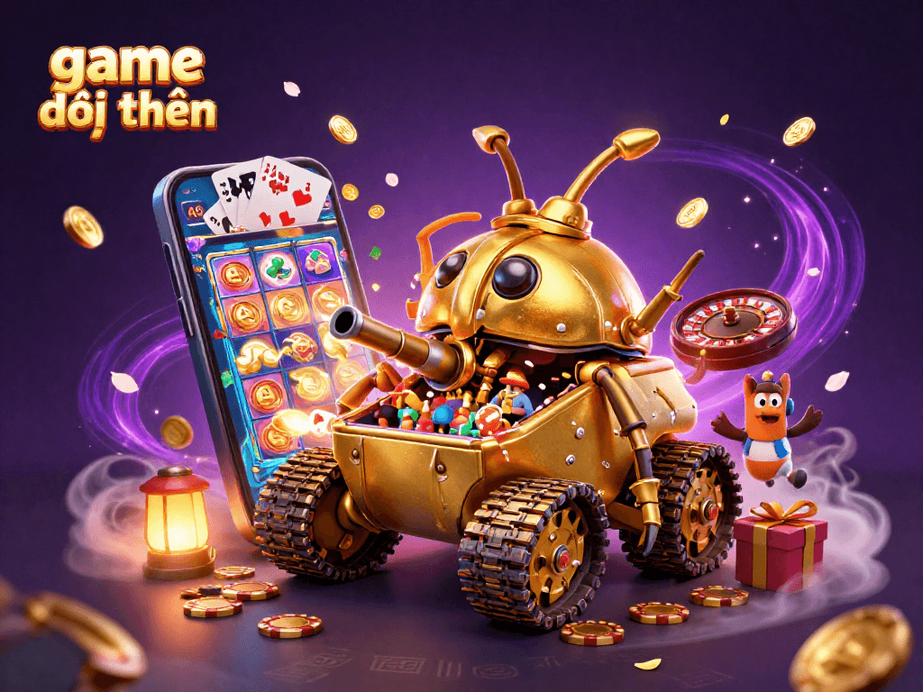 Experience the thrill of game đổi thưởng with engaging scenes of casino action and vibrant gaming elements.