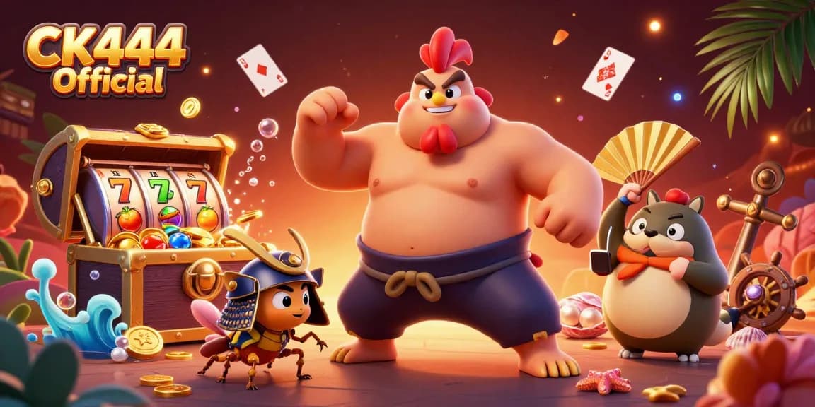 Engage in winning strategies at CK444 Official with cartoon characters and dynamic casino elements