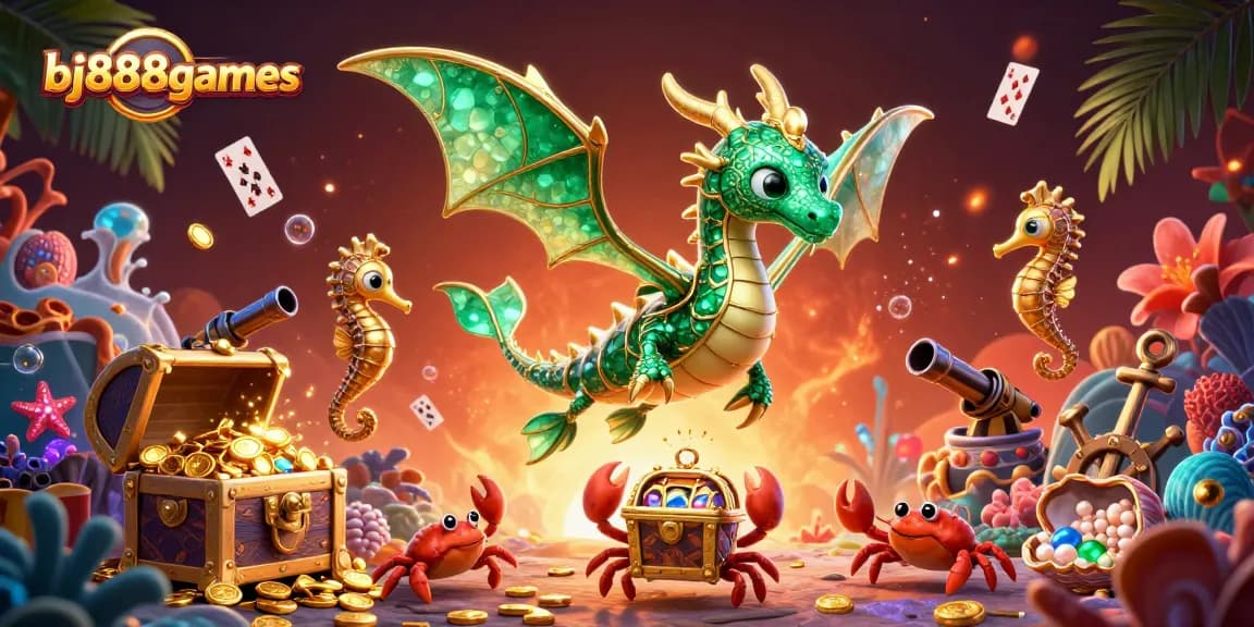 Experience thrilling gameplay at bj888games with vibrant underwater treasures and casino elements.