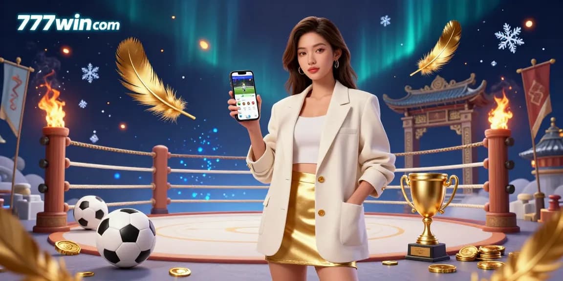 Ikuti permainan seru di 777win com, menampilkan seorang wanita yang menikmati taruhan olahraga di ponselnya.