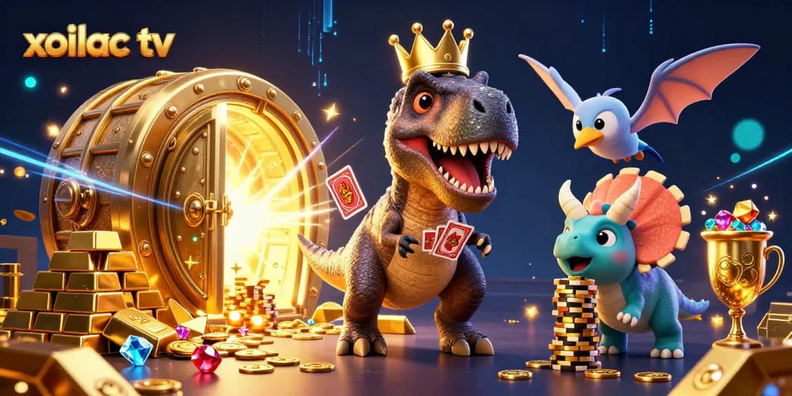 Xoilac TV delivers thrilling live betting experiences while T-Rex and friends share golden riches.