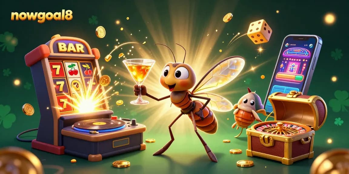 Experience thrilling action with nowgoal8's live scores and betting options, featuring a dynamic casino scene.