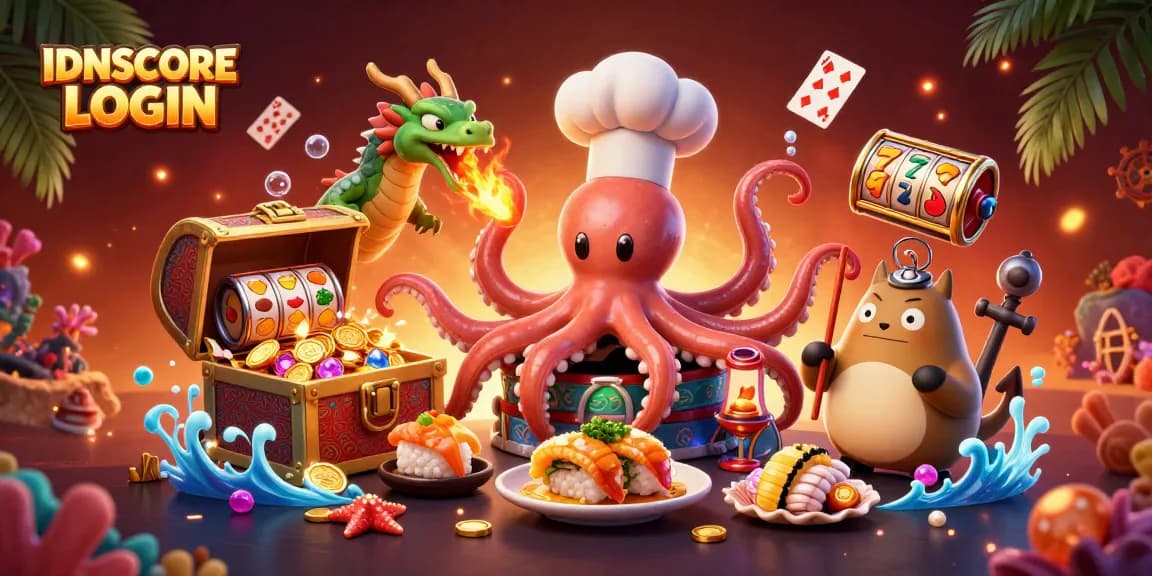 Experience exciting gaming with IDNSCORE LOGIN in this lively 3D casino scene featuring captivating characters.