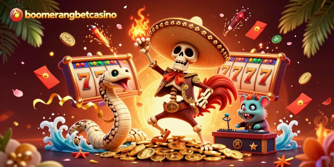 Boomerang Bet Casino ponuja dinamično igranje s slot avtomati, obogatenimi z zlatimi simboli.