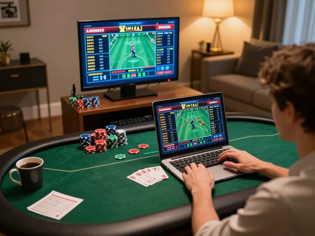 Impegnarsi nelle scommesse sportive su un laptop a casa, esplorando i migliori siti scommesse non aams con intuizioni strategiche