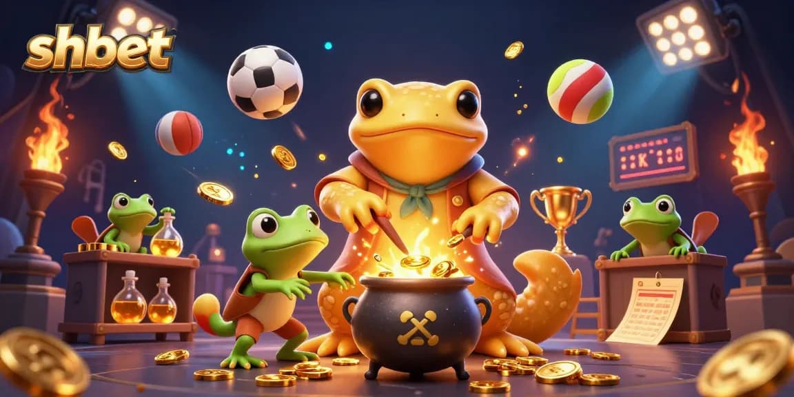Experience the thrill of shbet with a vibrant 3D illustration showcasing golden alchemy and dynamic sports elements.