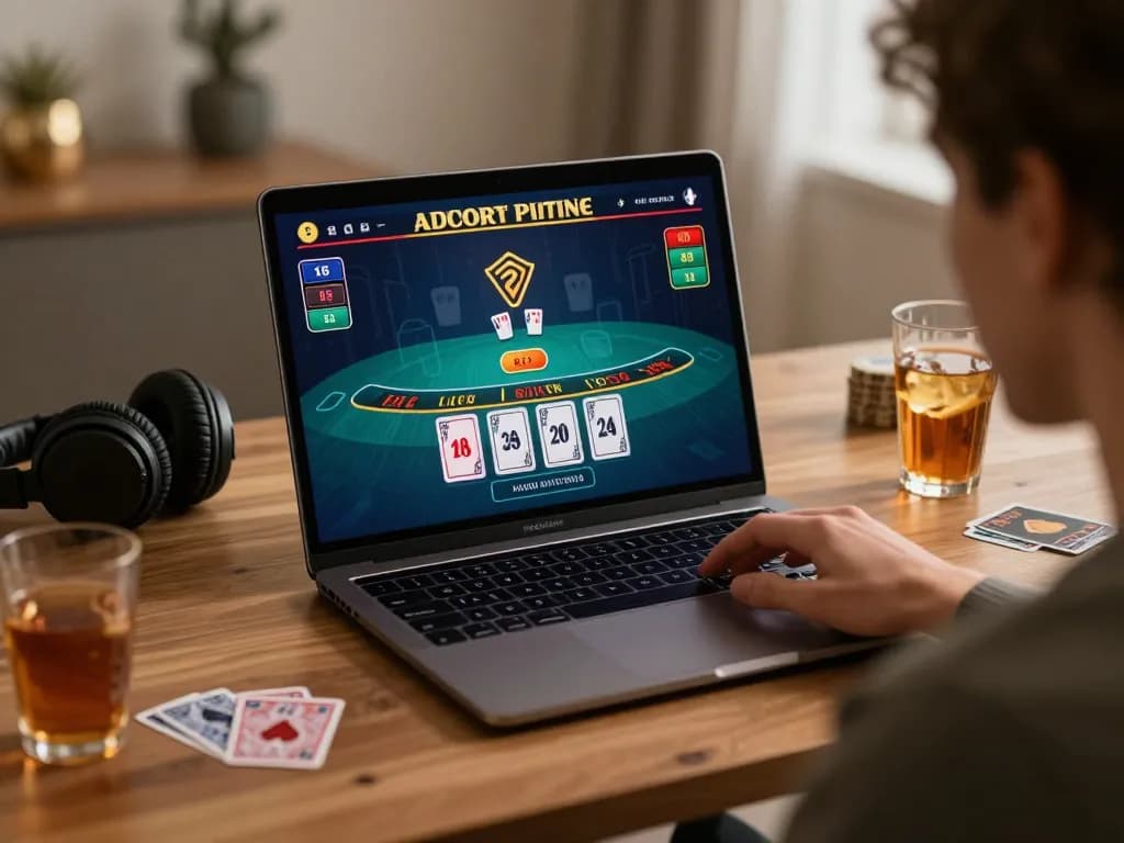 Player immersed in SC88 To online casino live dealer game, showcasing engaging blackjack gameplay on laptop.