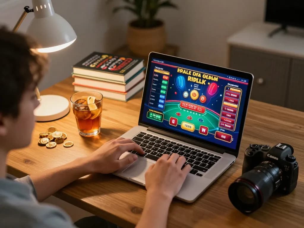 MISO88 live dealer gaming session at home highlighting strategic gameplay and cozy ambiance.