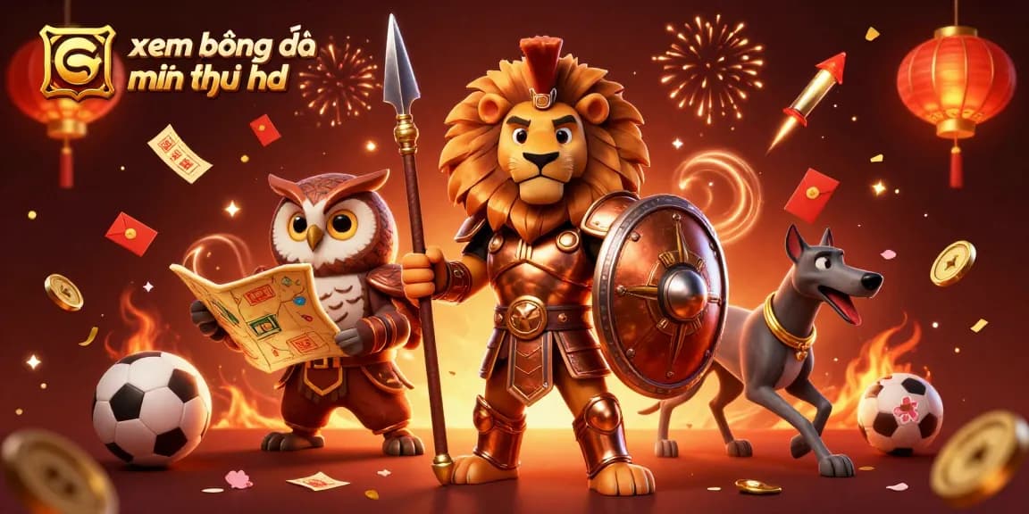 Experience xem bóng đá miễn phí hd with dynamic characters and lively casino elements in vibrant illustration