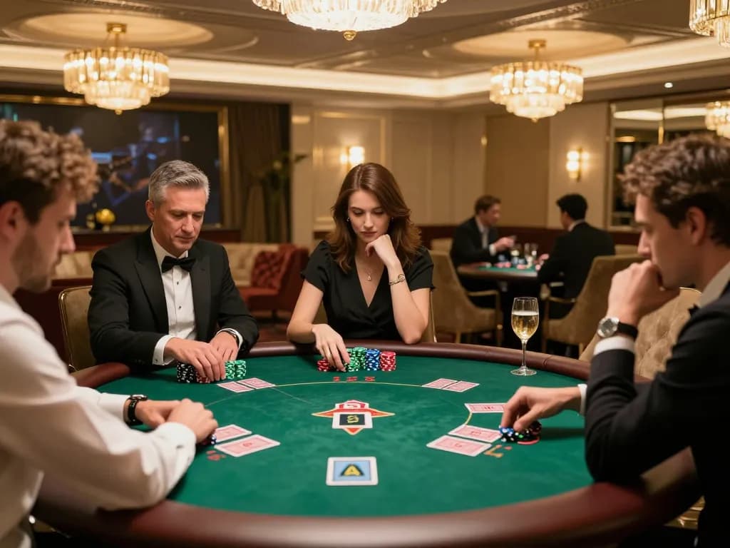Experience FA8 8 at a luxurious VIP poker table where professionals strategize for big wins.