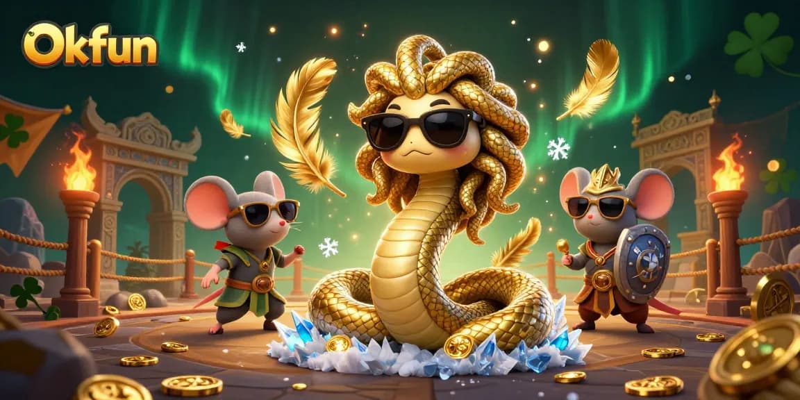 Engage in thrilling gaming experiences with Okfun in a vibrant, dynamic casino scene.