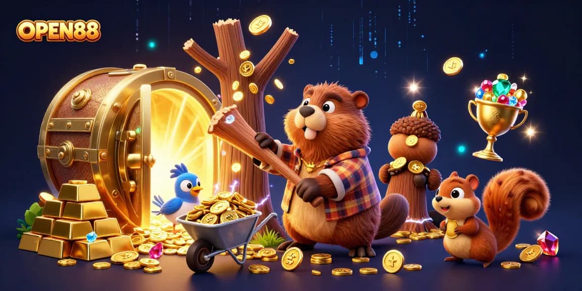 Engage with immersive OPEN88 gaming adventures featuring vibrant characters and treasure elements.