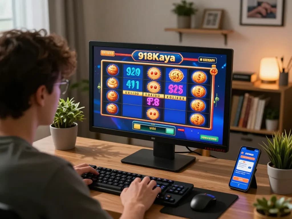 Engaging home setup with online casino gaming, focusing on deposit and withdrawal tips for players