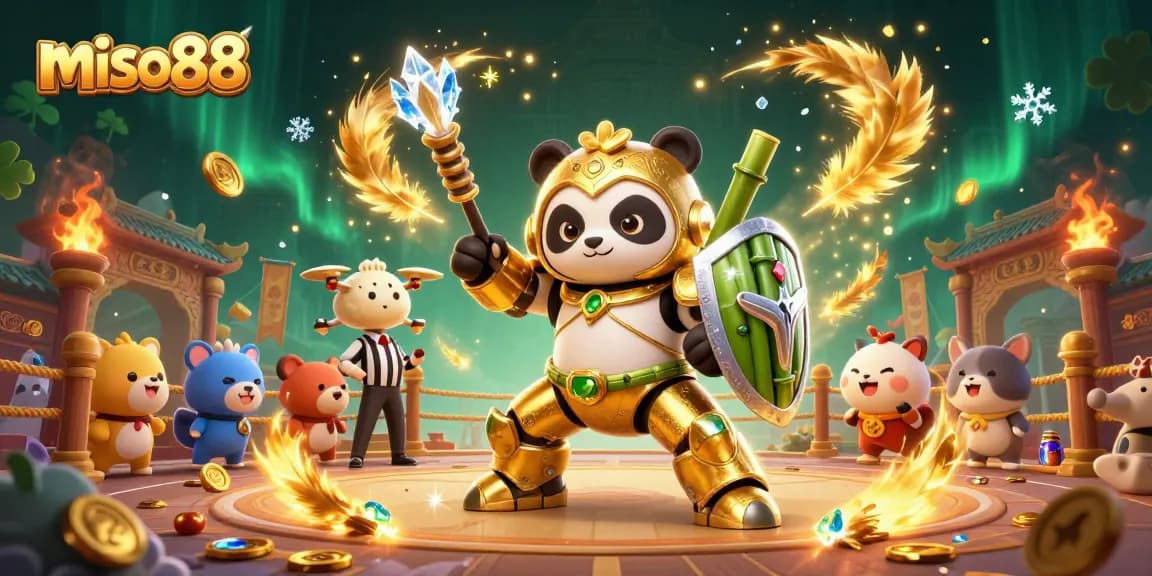 Engage in thrilling adventures with miso88's vibrant gaming universe featuring a mech-suit panda.