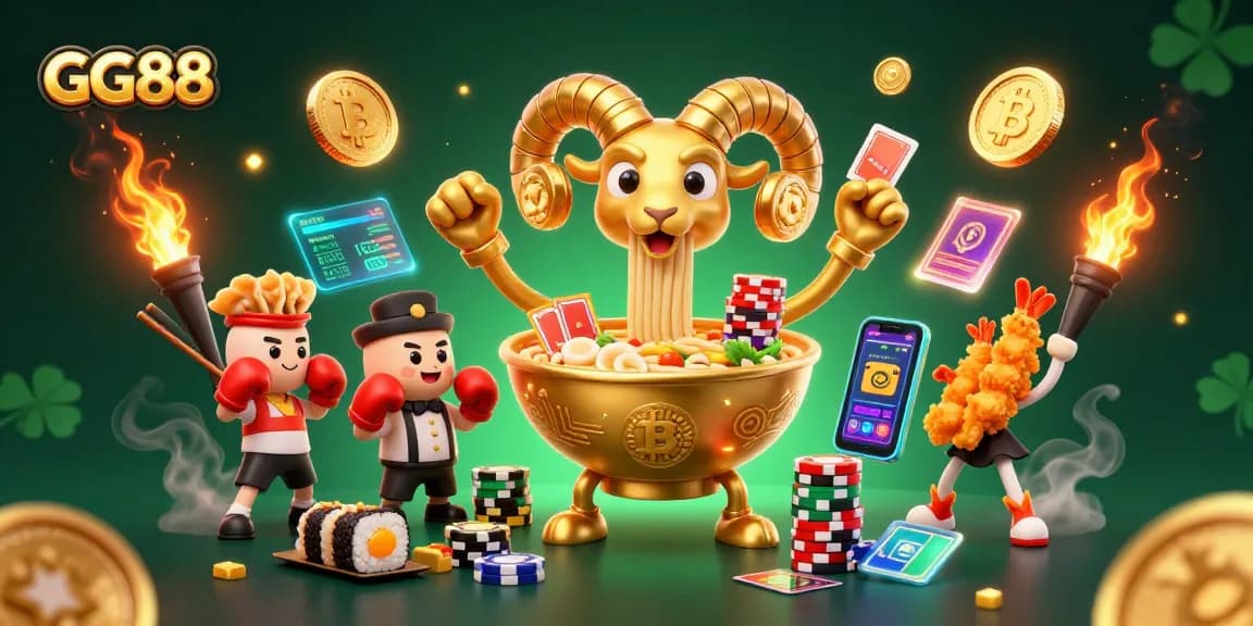 Experience thrilling gaming with GG88, a vibrant 3D casino scene showcasing animated characters and dynamic crypto elements.