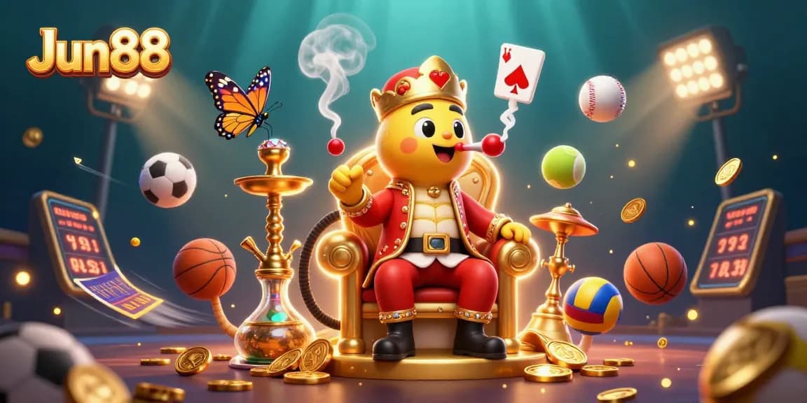 Experience Jun88's thrilling online betting with vibrant 3D casino elements and action-packed visuals.
