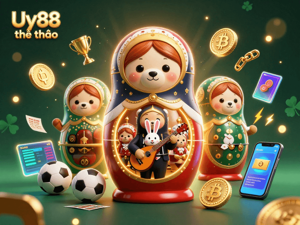 Engage with Uy88 thể thao through an energetic illustration showcasing the excitement of sports betting.