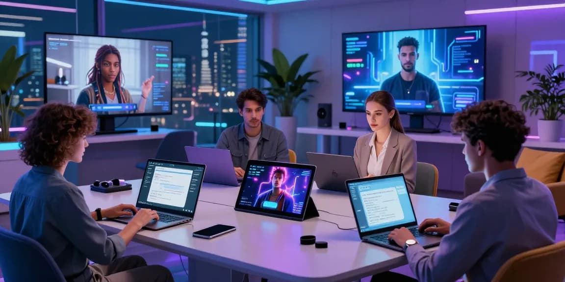 Engaged users interacting with NSFW character AI in a modern digital workspace.