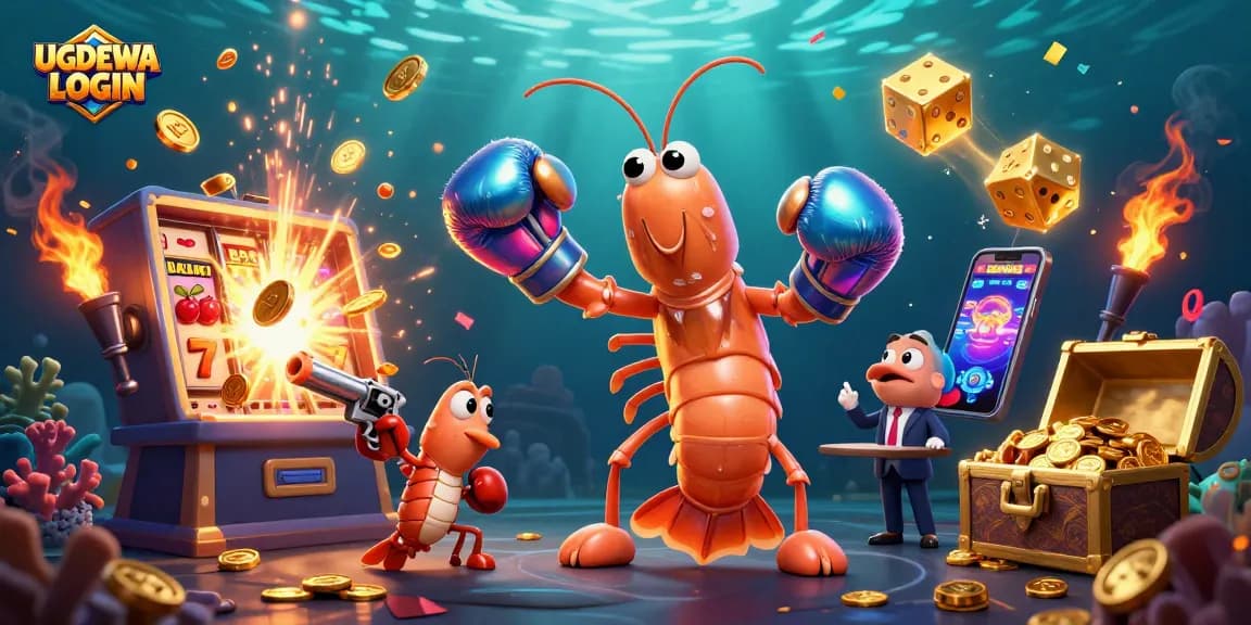 Engage with the vibrant UGDEWA LOGIN gameplay featuring fun characters and slot machine action.