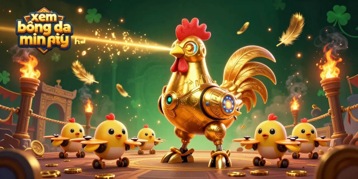 Engage in xem bóng đá miễn phí hd with a vibrant, dynamic 3D illustration featuring iconic characters and golden elements.