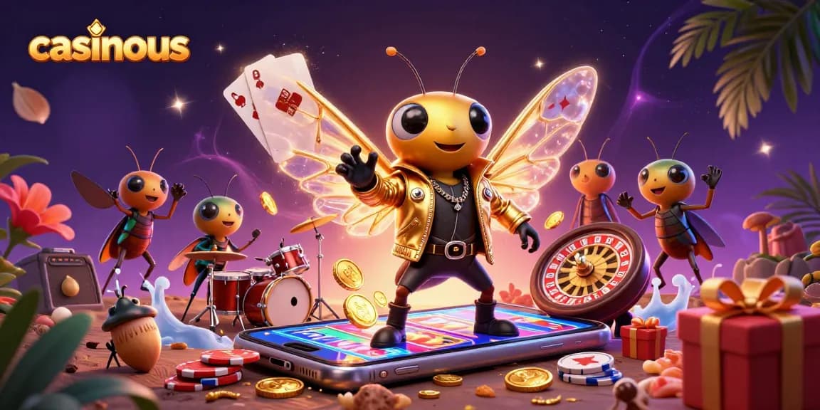Experience thrilling gameplay at casinous with vibrant characters and lively slot action.