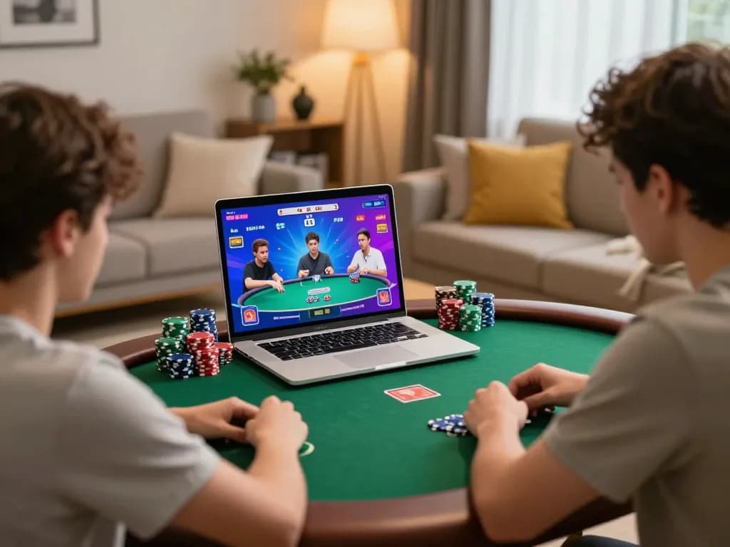 Players enjoying an online poker game on 33win, showcasing vibrant gameplay and strategic excitement