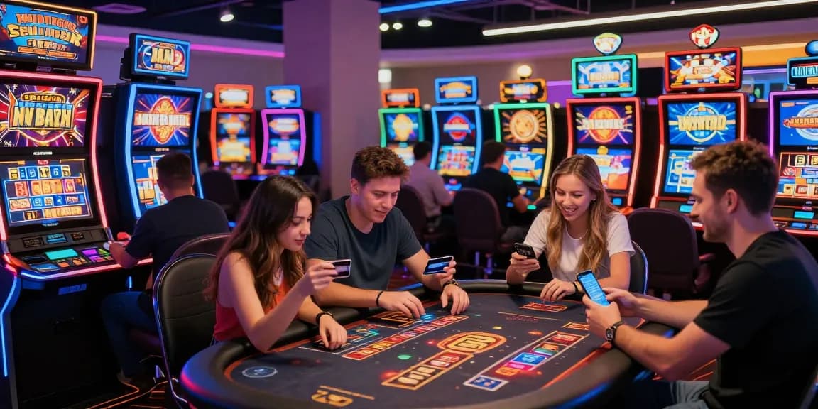 Players enjoying games at casinos that accept credit cards in a vibrant online casino environment.