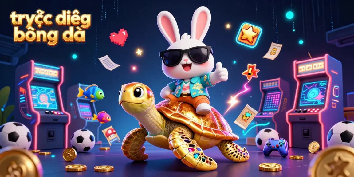 Experience trực tiếp bóng đá excitement with sports betting elements, lively characters, and vibrant visuals.