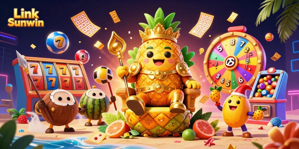 Spin big and win with Link Sunwin, featuring a vibrant casino scene filled with lottery excitement.