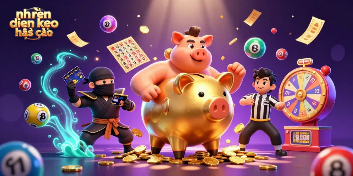 Experience the excitement of nhận định kèo nhà cái with a lively scene of dynamic characters, colorful elements, and thrilling gambling action.