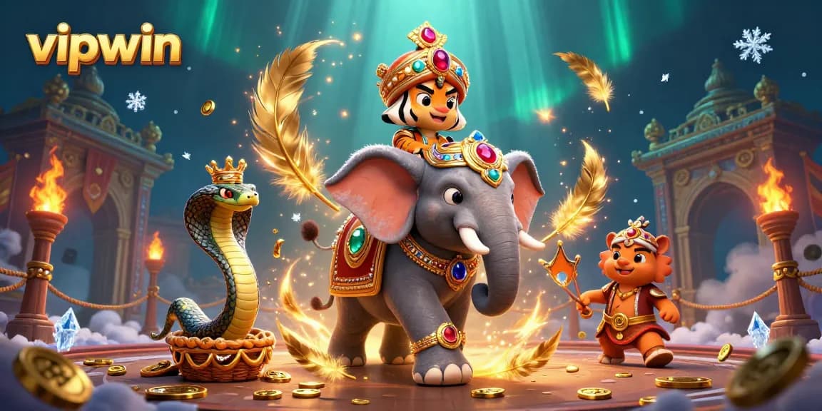Experience thrilling gameplay at vipwin with vibrant 3D casino animations featuring majestic characters.