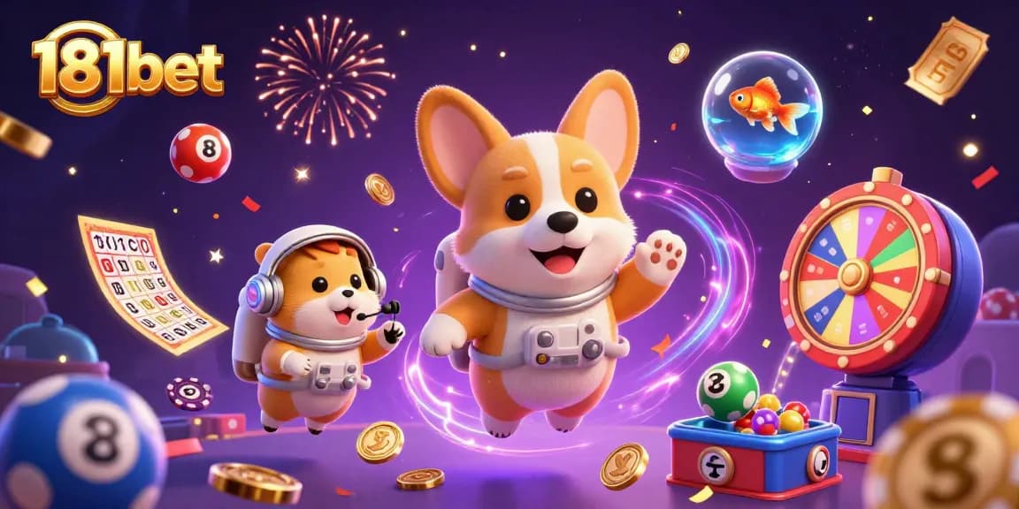 Experience thrilling gameplay at 181bet with vibrant casino action featuring astronauts and floating prizes.