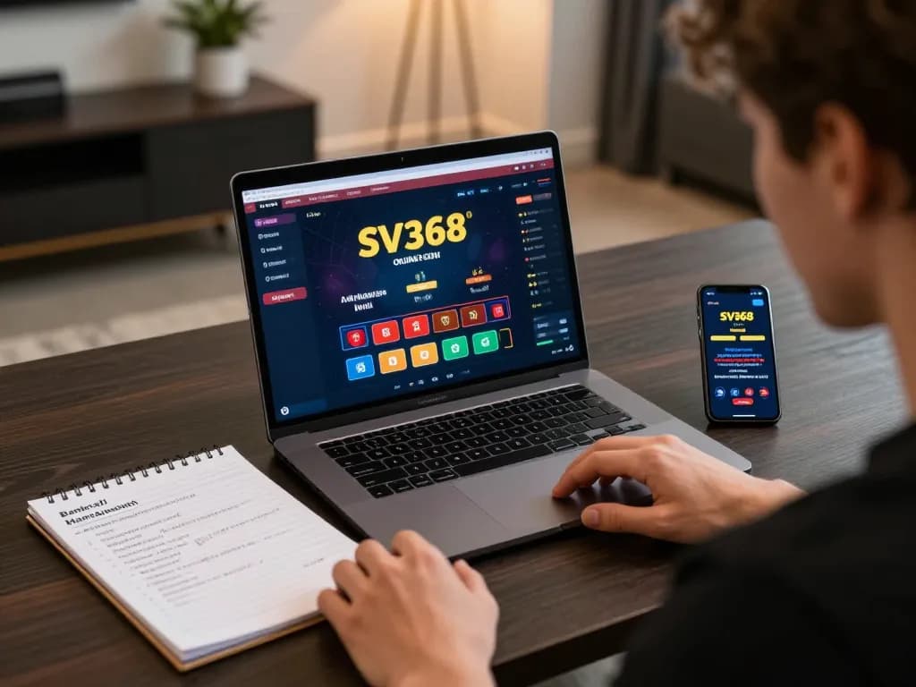 Player strategizing on SV368 online casino game while managing their bankroll responsibly.