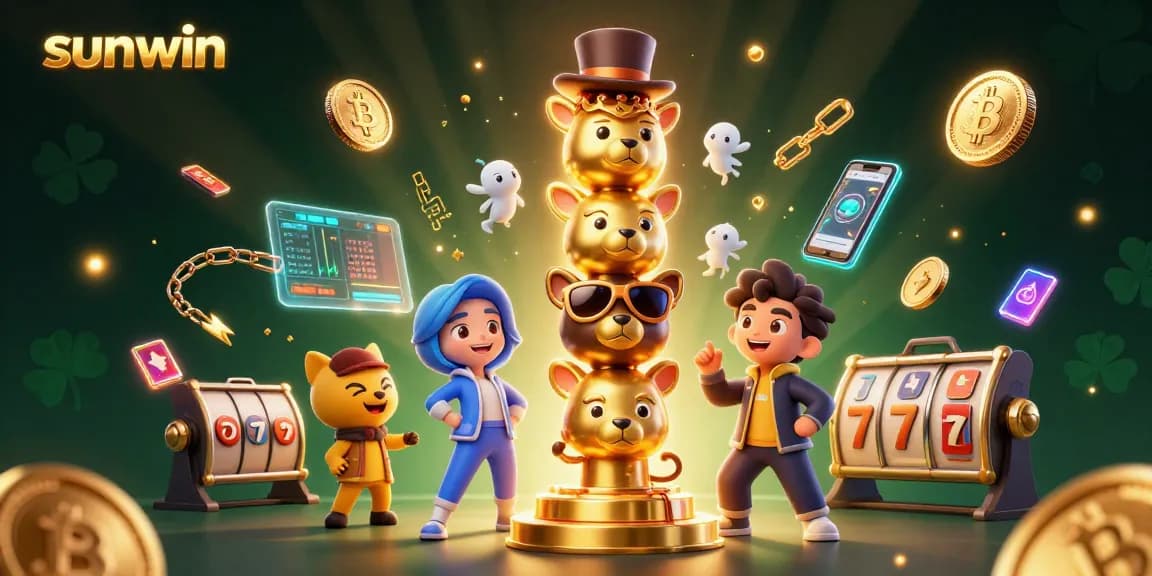 Experience thrilling wins with sunwin's engaging 3D casino elements and cryptocurrency icons.