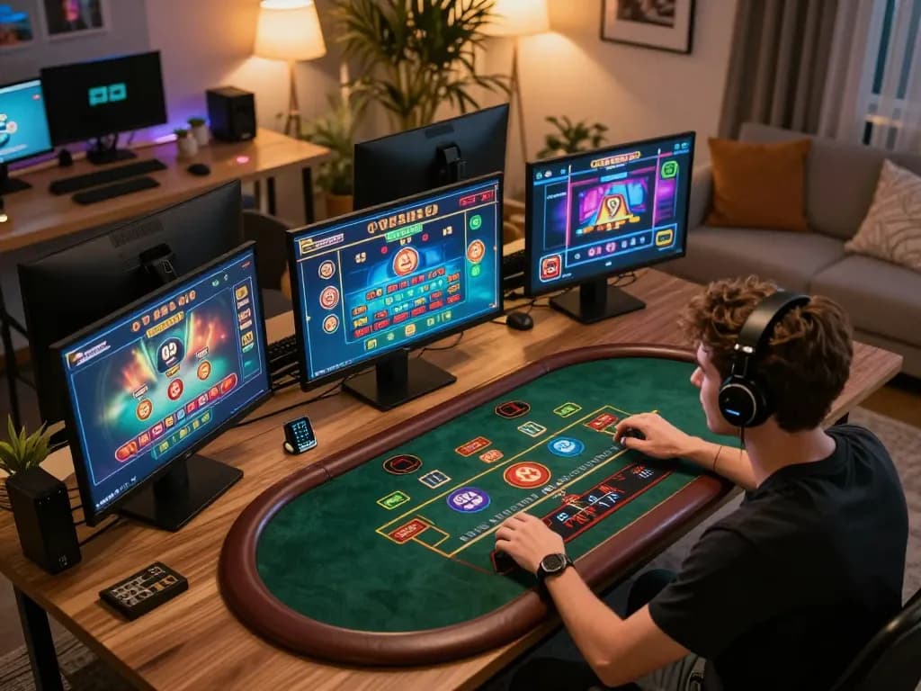 Player engaged in immersive CAKHIATV live dealer gaming, showcasing the excitement of online gambling.