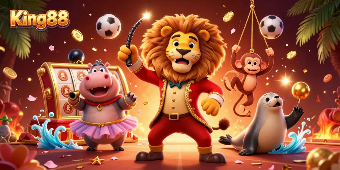 Experience exciting gameplay at King88 with vibrant casino-themed characters and elements